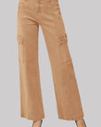 RISEN Full Size High Rise Wide Leg Cargo Jeans