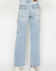 Light Gray Judy Blue Full Size High Waist Straight Cargo Jeans