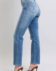 Judy Blue Full Size Run Vintage Wash Thermal Straight Jeans