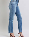 Judy Blue Full Size Run Vintage Wash Thermal Straight Jeans