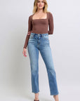 Judy Blue Full Size Run Vintage Wash Thermal Straight Jeans