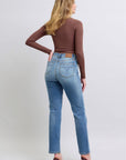 Judy Blue Full Size Run Vintage Wash Thermal Straight Jeans