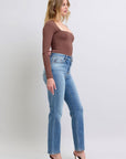 Judy Blue Full Size Run Vintage Wash Thermal Straight Jeans