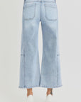 RISEN Full Size High Rise Seamed Detail Wide Leg Crop Jeans