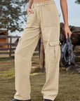 Rosy Brown Pocketed Wide Leg Jeans Sentient Beauty Fashions Apparel & Accessories
