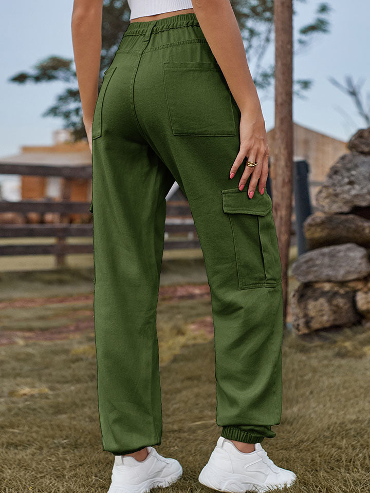 Dark Olive Green High Waist Jeans with Pockets Sentient Beauty Fashions Apparel &amp; Accessories