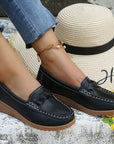 Weave Wedge Heeled Loafers
