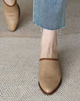 Rosy Brown Eyelet Point Toe Low Heel Sandals Sentient Beauty Fashions Shoes