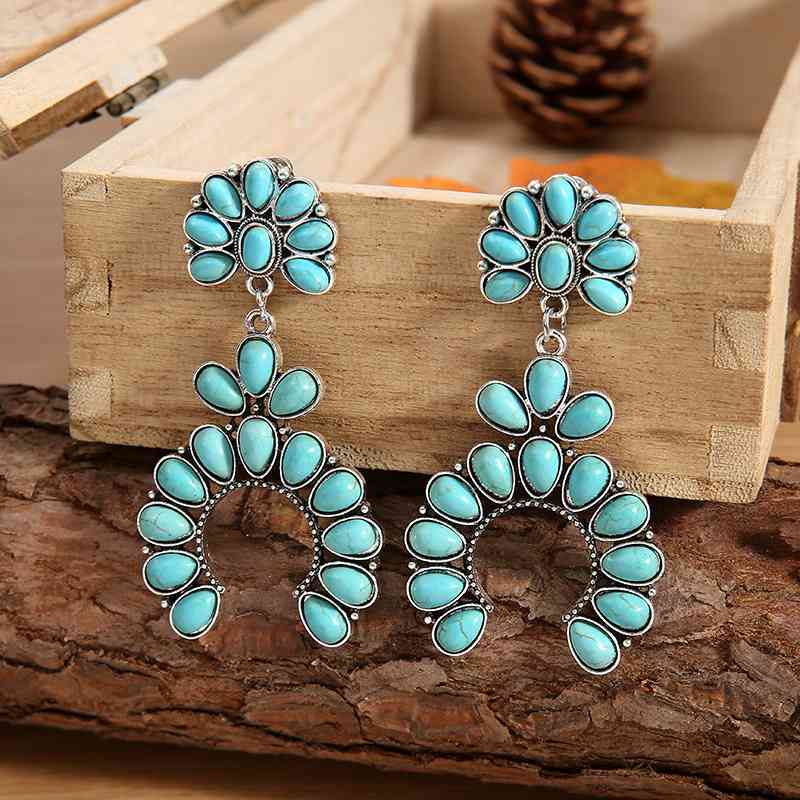 Sienna Artificial Turquoise Drop Earrings Sentient Beauty Fashions jewelry