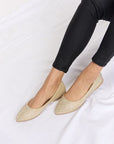Light Gray Forever Link Rhinestone Point Toe Flat Slip-Ons Sentient Beauty Fashions Shoes