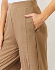 Rosy Brown RISEN Ultra Soft Wide Leg Pants Sentient Beauty Fashions Apparel & Accessories