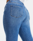 Dark Slate Blue BAYEAS Full Size High Waist Raw Hem Straight Jeans Sentient Beauty Fashions Apparel & Accessories