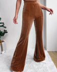 Light Gray Ribbed High Waist Bootcut Pants Sentient Beauty Fashions Apparel & Accessories