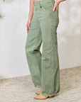 Light Gray RISEN Full Size Raw Hem Wide-Leg Jeans Sentient Beauty Fashions Apparel & Accessories