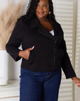 Black Culture Code Full Size Zip-Up Jacket with Pockets