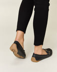 Black Forever Link Slip On Bow Flats Loafers
