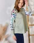 Gray Hailey & Co Full Size Printed Round Neck Blouse