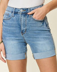 Gray Judy Blue Full Size Tummy Control High Waist Denim Shorts