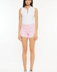White Smoke Kancan Raw Hem High Waist Denim Shorts