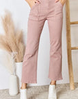Light Gray RISEN Full Size High Rise Ankle Flare Jeans