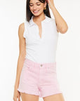 Misty Rose Kancan Raw Hem High Waist Denim Shorts
