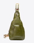Dark Olive Green All The Feels PU Leather Sling Bag