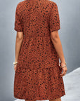Sienna Ditsy Floral Empire Waist Plunge Short Sleeve Dress