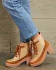 Dim Gray East Lion Corp Lace Up Lug Booties