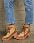 Dim Gray East Lion Corp Lace Up Lug Booties