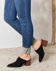 Gray East Lion Corp Pointed-Toe Braided Trim Mules