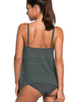Rosy Brown Full Size Spaghetti Strap Scoop Neck Tankini Set