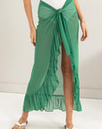 Sea Green HYFVE Ruffle Trim Cover Up Sarong Skirt