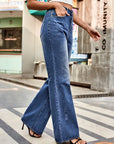 High Rise Bootcut Jeans with Pockets