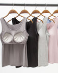 Light Gray Full Size Wide Strap Modal Tank with Bra