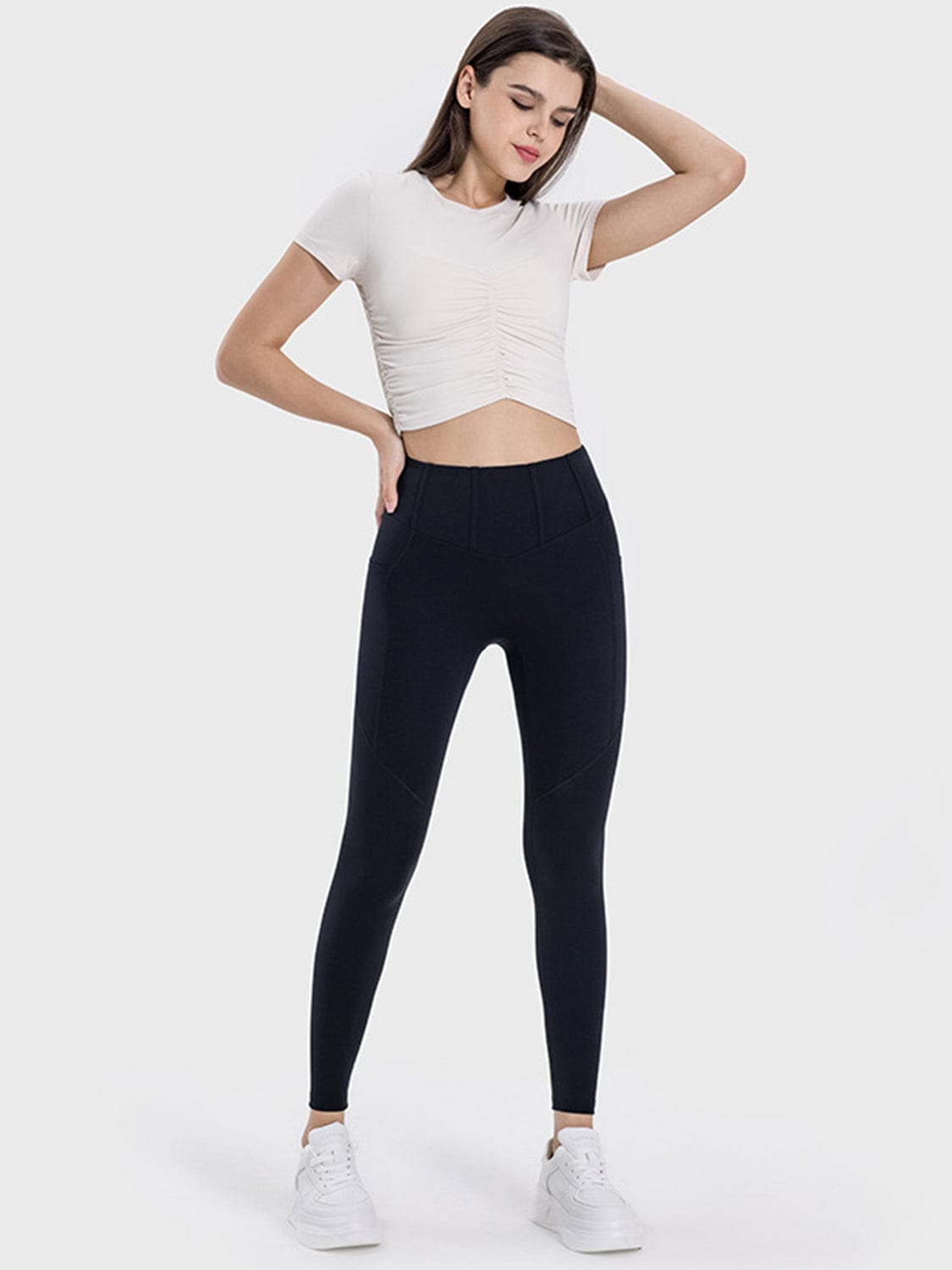 Lavender Pocketed High Waist Active Leggings