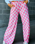 Checkered Wide Leg Pants