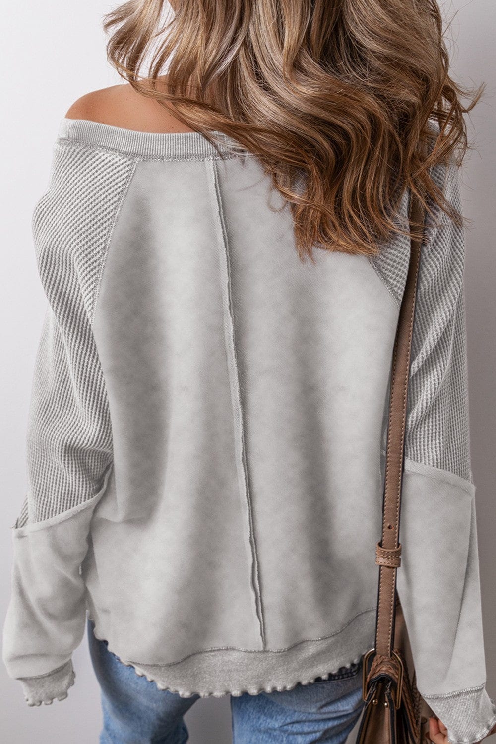 Exposed Seam Long Sleeve Sweatshirt