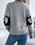 Ghost Round Neck Long Sleeve Sweater