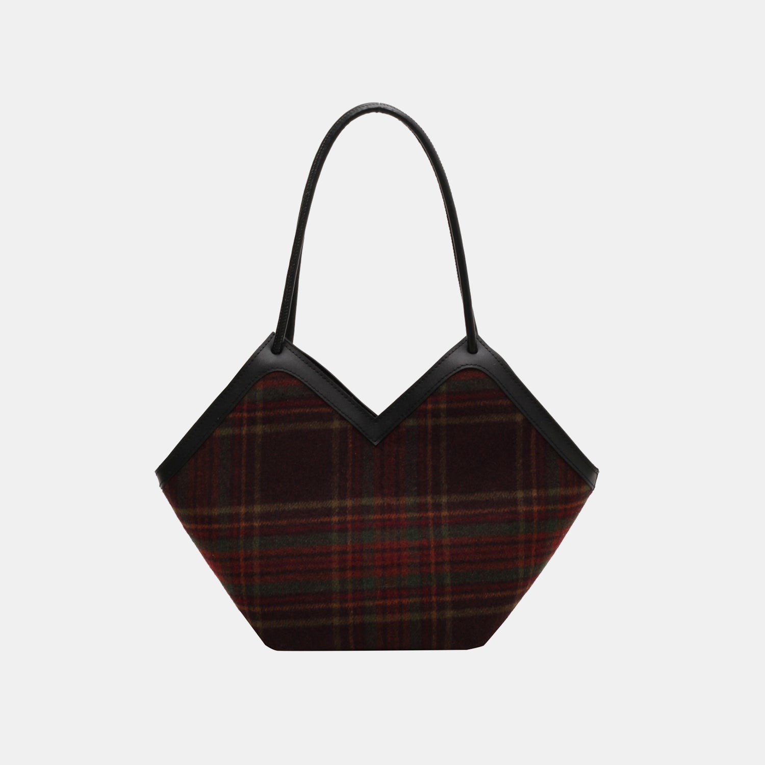 Black Plaid Print Tote Bag Sentient Beauty Fashions Bag