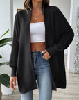 Light Gray Open Front Long Sleeve Cardigan