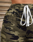 Tied Camouflage Pants with Cargo Pockets