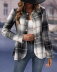 Plaid Button Up Long Sleeve Jacket