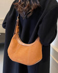 Suede Adjustable Strap Shoulder Bag