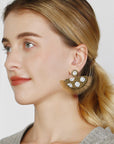 Bead Stainless Steel Geometric Dangle Earrings