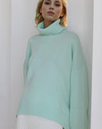 Basic Bae Turtleneck Dropped Shoulder Long Sleeve Sweater