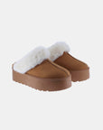 Weeboo Thick Bottom Fur Trim Snow Slippers