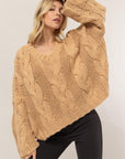 HYFVE Cable Knit V-Neck Sweater