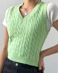 Cable-knit V-Neck Sweater Vest