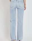 Light Gray Risen Full Size High Rise Distressed Wide Leg Jeans