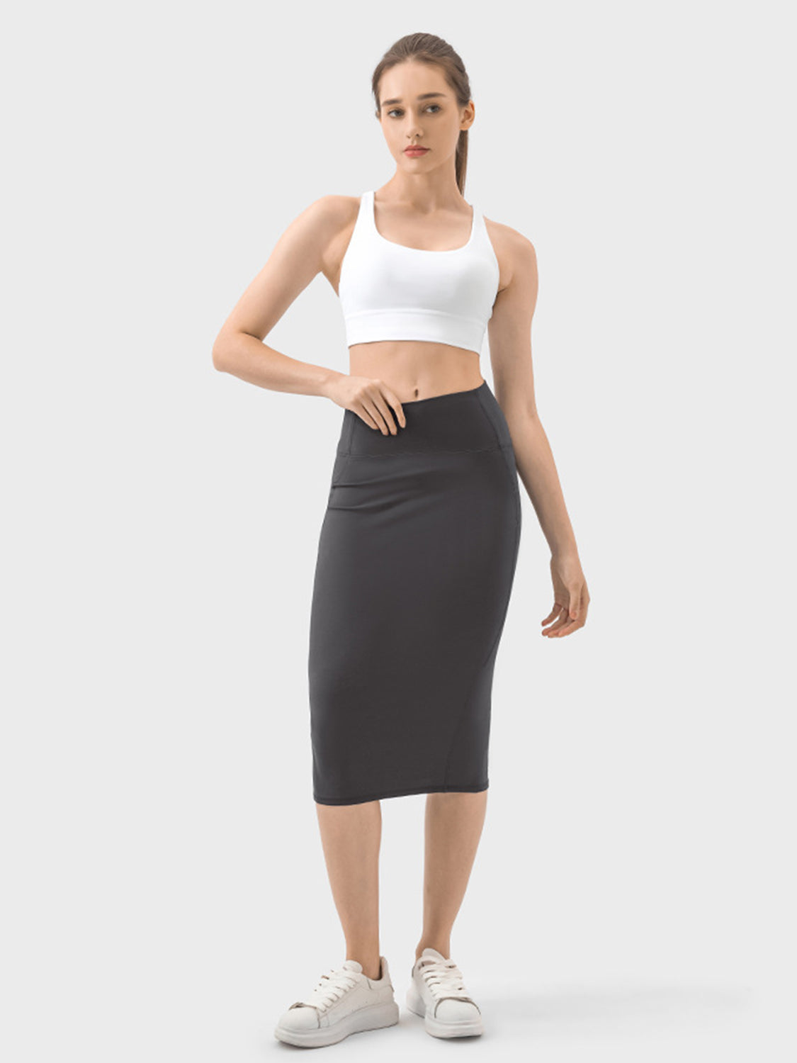 Lavender Slit Wrap Active Skirt Sentient Beauty Fashions Apparel &amp; Accessories